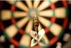 Dartboard mit Pfeil